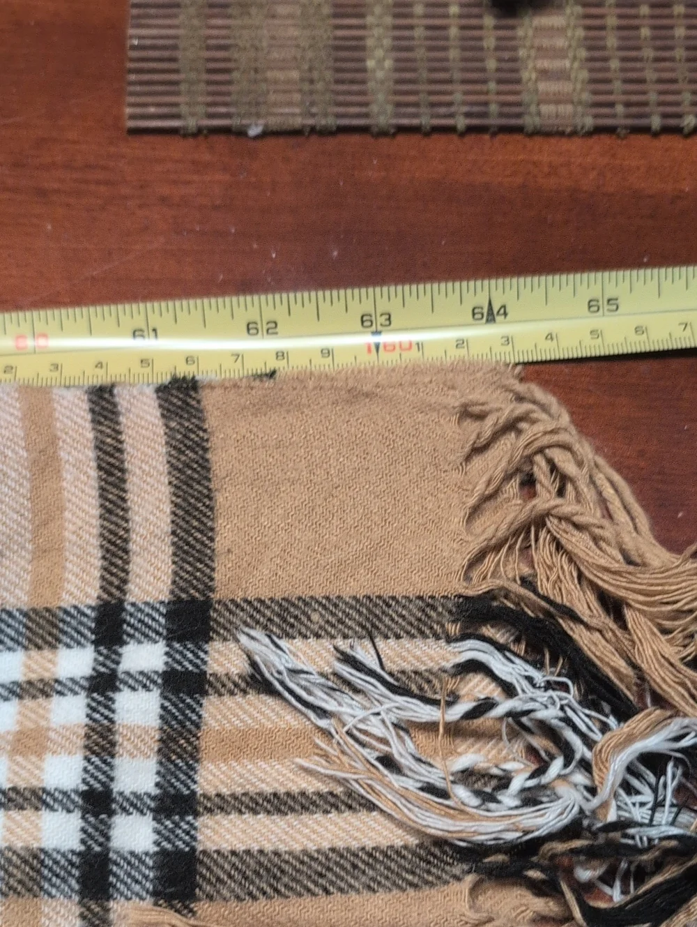 Classic Plaid Fringe Scarf in Camel, Black, White, Red Designer Inspired